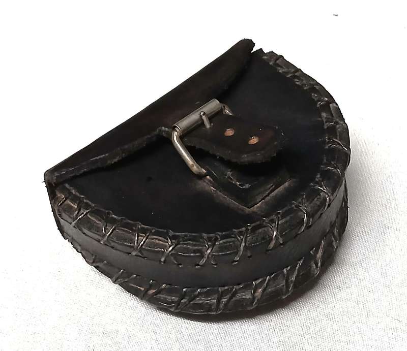 Vintage Handcrafted Leather Half-Moon Pouch