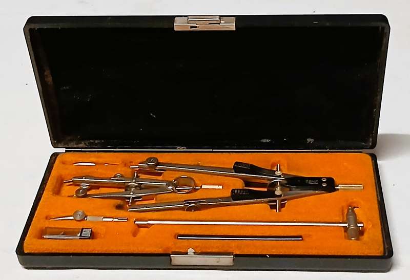 Vintage German SEMA 1804 Precision Drafting Instrument Set in Original Case c1960