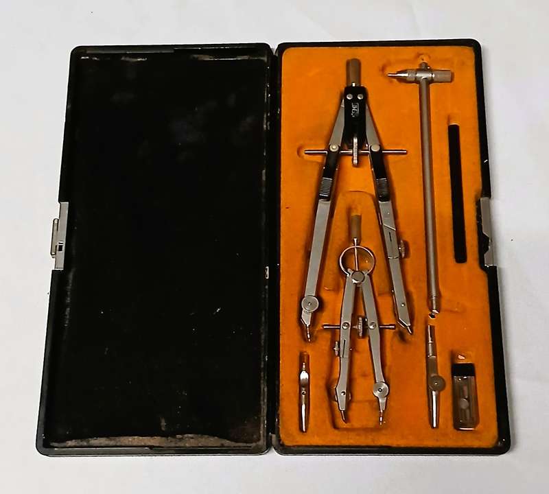 Vintage German SEMA 1804 Precision Drafting Instrument Set in Original Case c1960