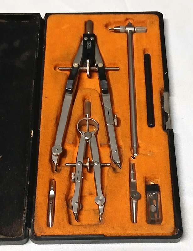 Vintage German SEMA 1804 Precision Drafting Instrument Set in Original Case c1960