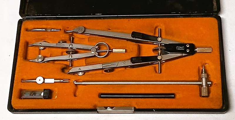 Vintage German SEMA 1804 Precision Drafting Instrument Set in Original Case c1960