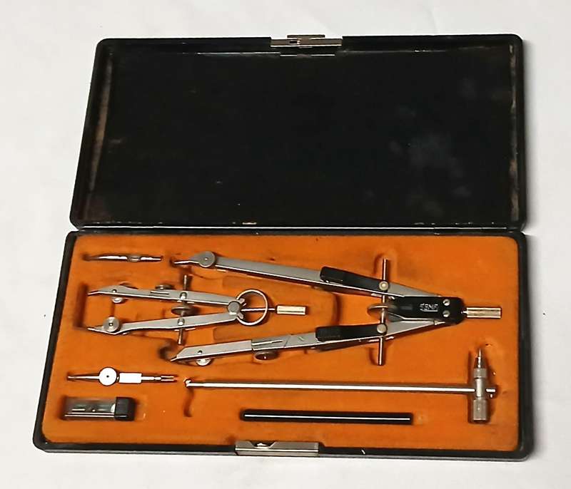 Vintage German SEMA 1804 Precision Drafting Instrument Set in Original Case c1960