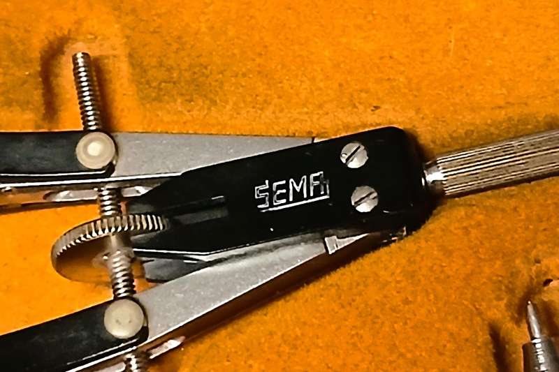 Vintage German SEMA 1804 Precision Drafting Instrument Set in Original Case c1960