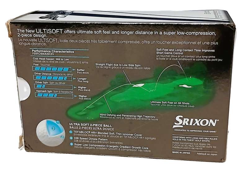 New Srixon UltiSoft Soft White Golf Balls  Pack of 6