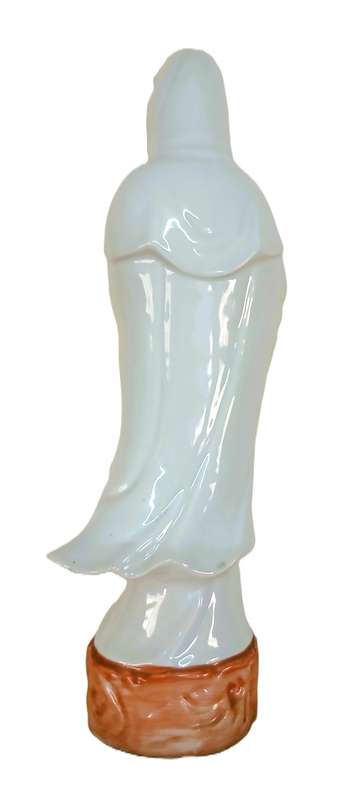 Guanyin Porcelain Goddess Figure | Authentic Shiwan Ware | Vintage Chinese Bodhisattva of Mercy 35cm