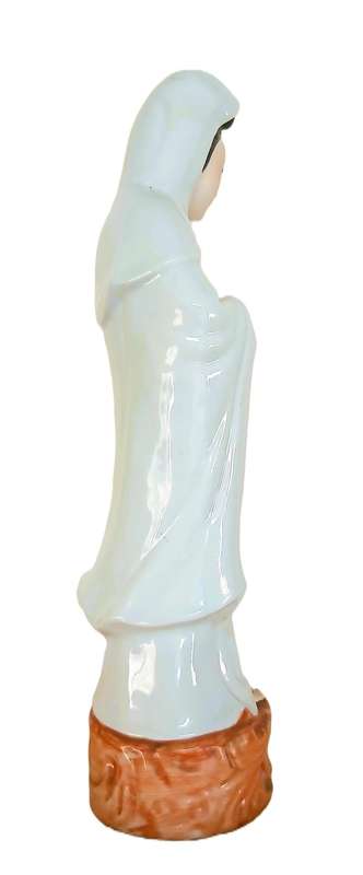 Guanyin Porcelain Goddess Figure | Authentic Shiwan Ware | Vintage Chinese Bodhisattva of Mercy 35cm