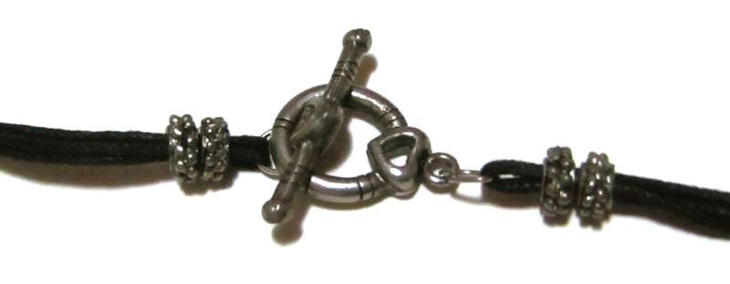 Vintage Bohemian Pendant Necklace with Art Glass Beads and Mother of Pearl