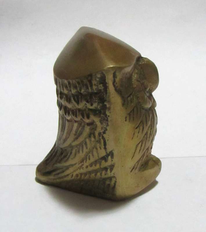 Vintage 1950s Brass Owl Figurine Paperweight  Made in Korea