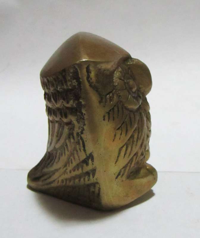 Vintage 1950s Brass Owl Figurine Paperweight  Made in Korea
