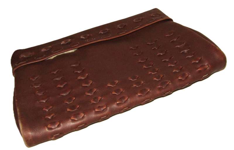Vintage 1950s Brown Leather Clutch