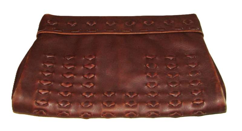 Vintage 1950s Brown Leather Clutch