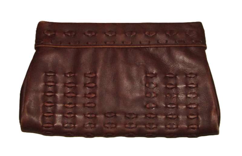 Vintage 1950s Brown Leather Clutch
