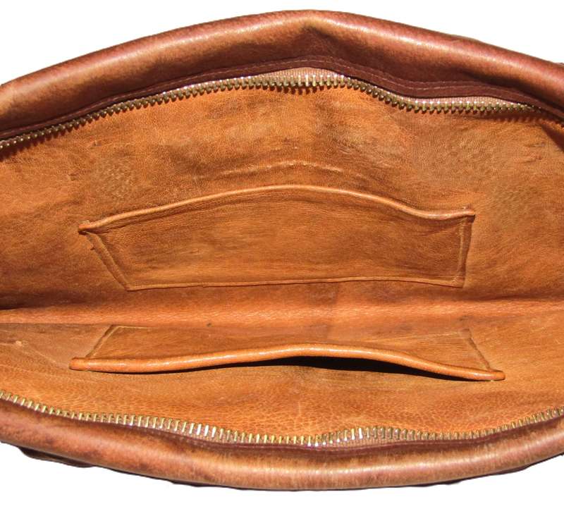 Vintage 1950s Brown Leather Clutch
