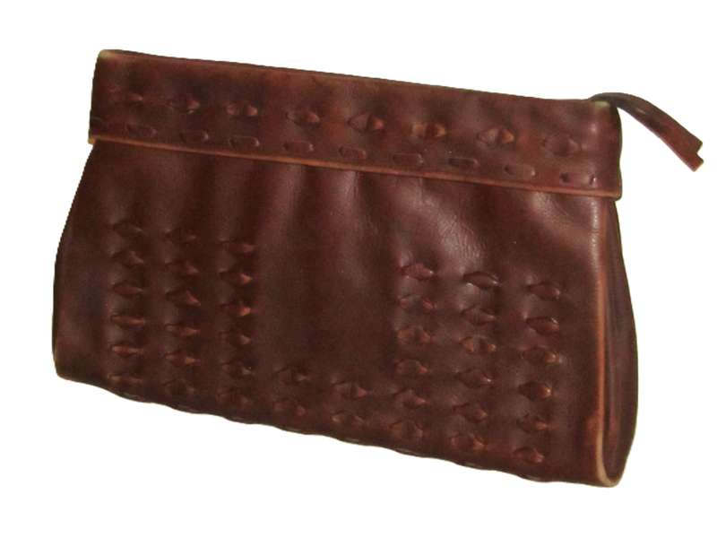 Vintage 1950s Brown Leather Clutch