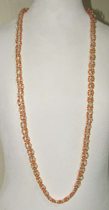 Lot of Two Vintage Woven Bead Necklaces c1970