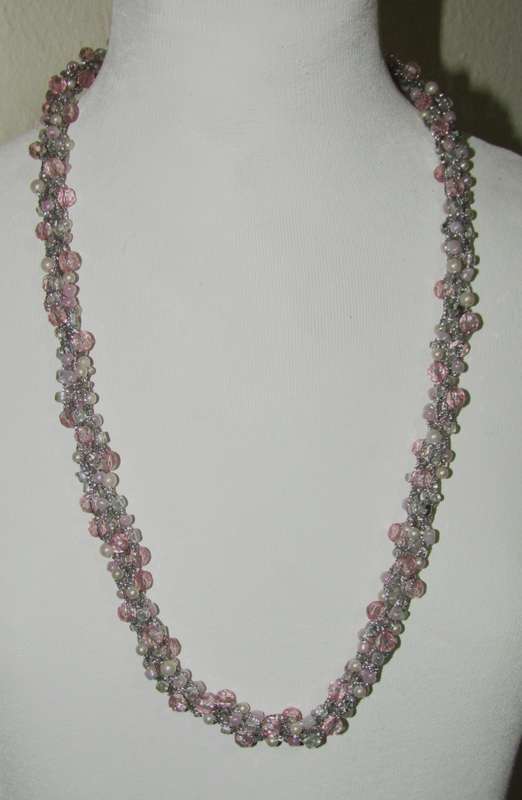 Lot of Two Vintage Woven Bead Necklaces c1970