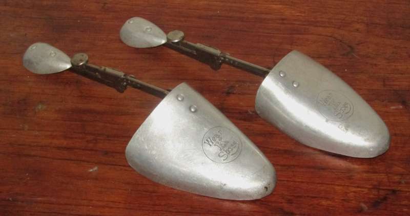 Pair of Vintage Wear K Shoes 9X10 M Aluminum Shoe Stretchers - Made in England, Patent 244387