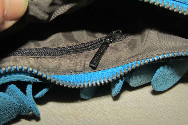 Vintage Umbro Bright Blue Faux Suede Bag with Brown Leather Accents