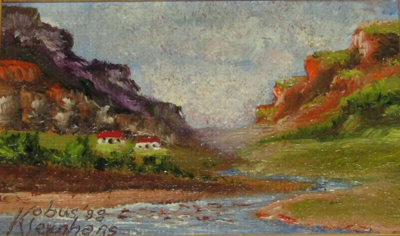 Framed Miniature Landscapes  in Oil Signed Kobus Kleynhans '98
