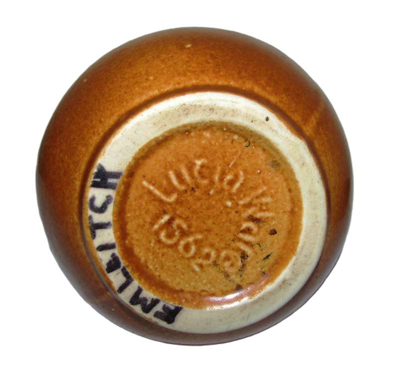 Vintage Lucia Ware Small Brown Glazed Amphora - Numbered 1562