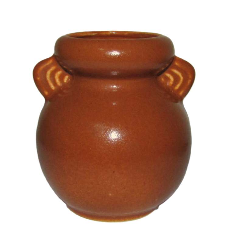 Vintage Lucia Ware Small Brown Glazed Amphora - Numbered 1562