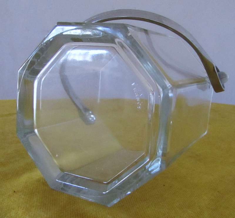 Pair of Vintage Bormioli Italian Faceted Decanters and Luminarc France Octime Ice Bucket