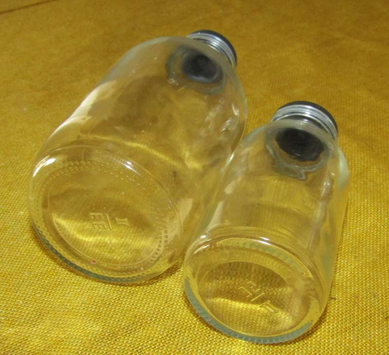 Vintage Set of 10 Clear Glass Apothecary Bottles with Rubber Stoppers