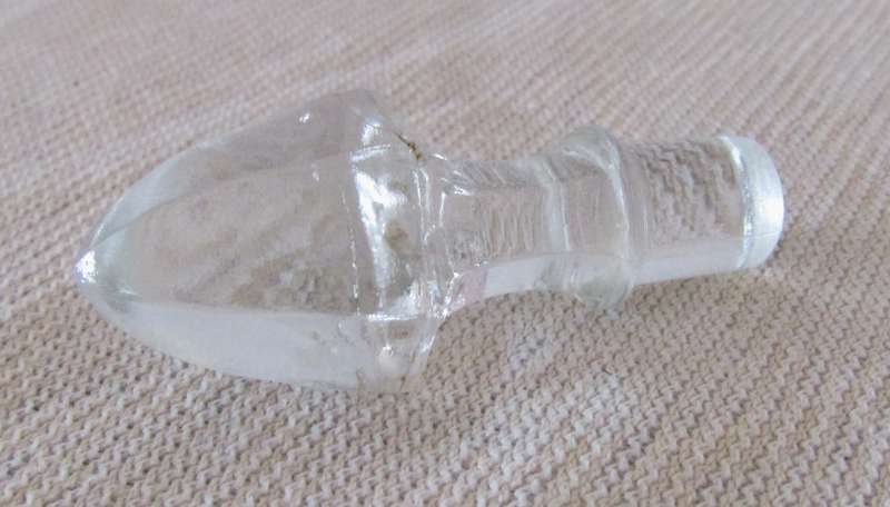 Vintage Soft Pink Embossed Perfume Bottle with Clear Glass Stopper