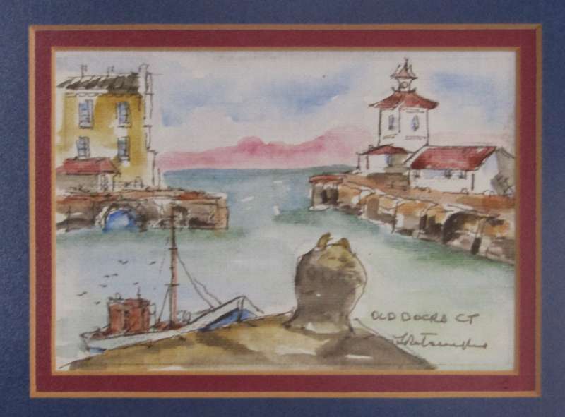 Pair of Framed Miniature South African Landscapes  Signed & Titled "Old Docks CT" and "Arniston"