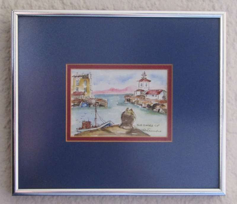 Pair of Framed Miniature South African Landscapes  Signed & Titled "Old Docks CT" and "Arniston"