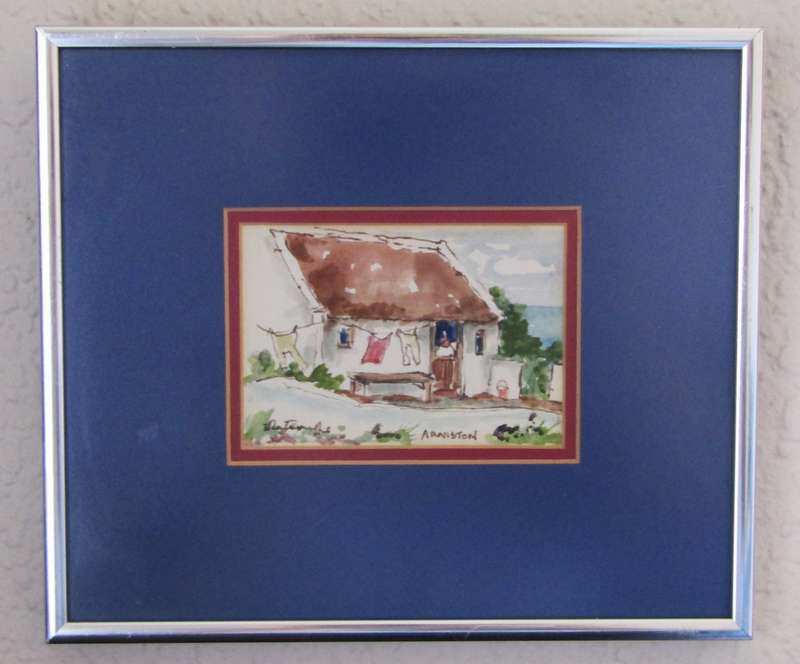 Pair of Framed Miniature South African Landscapes  Signed & Titled "Old Docks CT" and "Arniston"