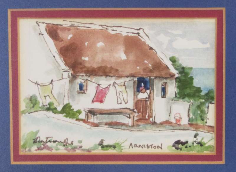 Pair of Framed Miniature South African Landscapes  Signed & Titled "Old Docks CT" and "Arniston"