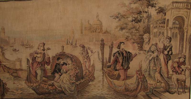 Antique Venetian Tapestry in Ornate Frame