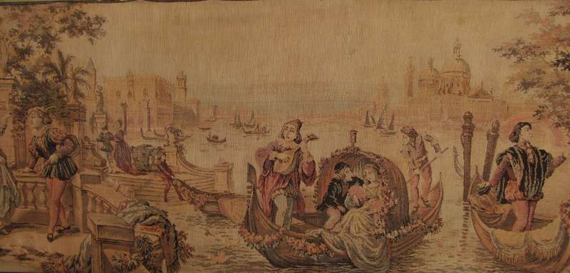 Antique Venetian Tapestry in Ornate Frame