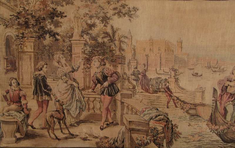 Antique Venetian Tapestry in Ornate Frame