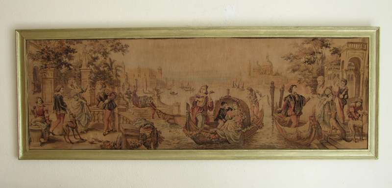 Antique Venetian Tapestry in Ornate Frame