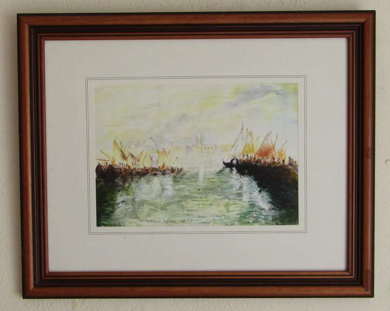 Watercolour Painting of Venice - Signed by Vancino Saltore