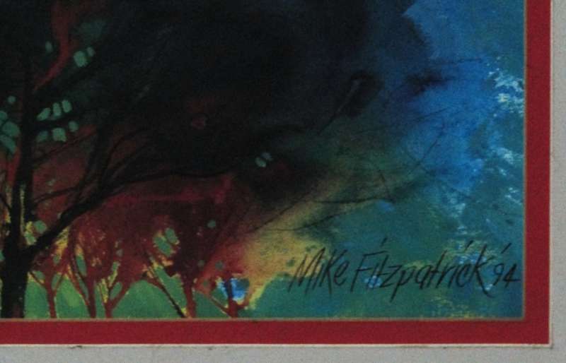 Decorative Framed Landscape Print by South African Artist Mike Fitzpatrick (1994)