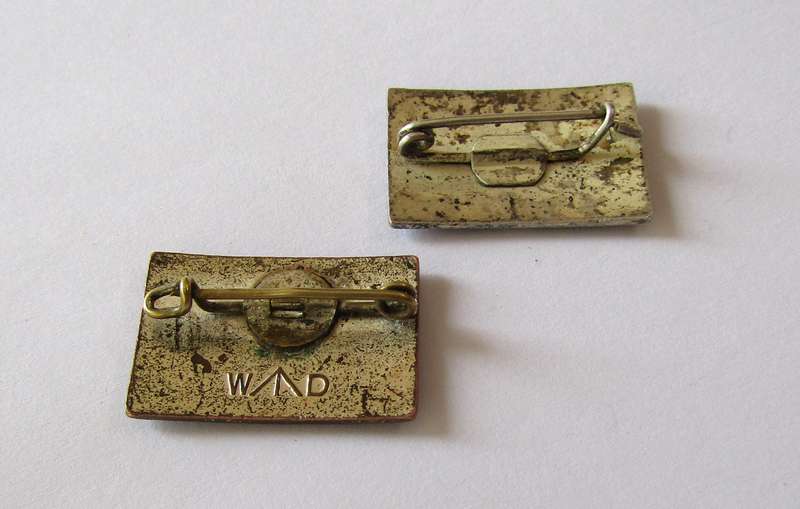 Pair of Vintage Silver-tone and Enamel Union Jack Pins