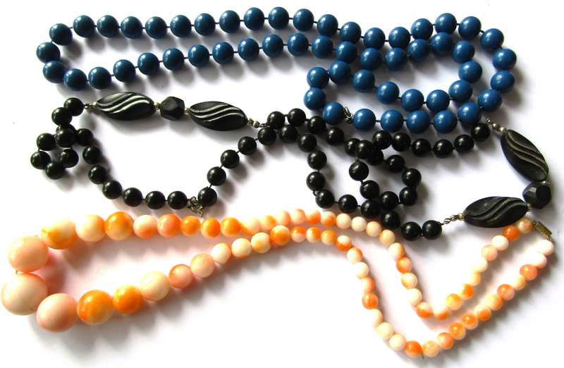 Lot of Three Vintage 1950/60s Beaded Necklaces