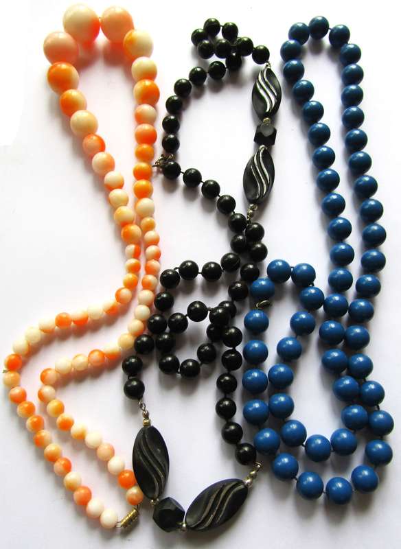 Lot of Three Vintage 1950/60s Beaded Necklaces