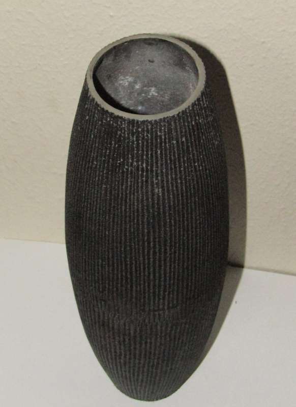 Contemporary Charcoal Ceramic Vase