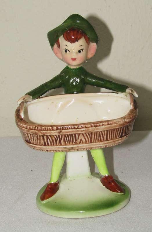 Pair of Vintage Ceramic Kitchen Elves by Enesco, Japan