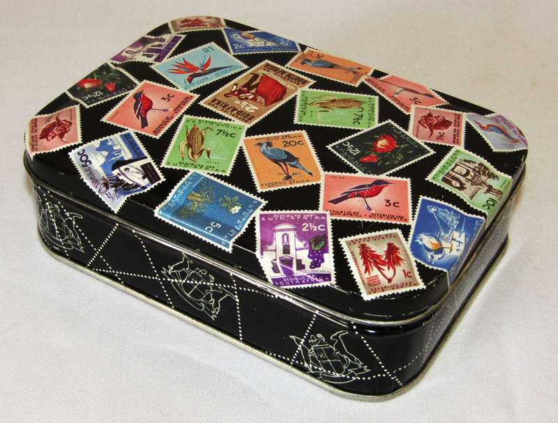 Vintage Edward Sharp South African Postage Stamps Tin  Collectible Africana