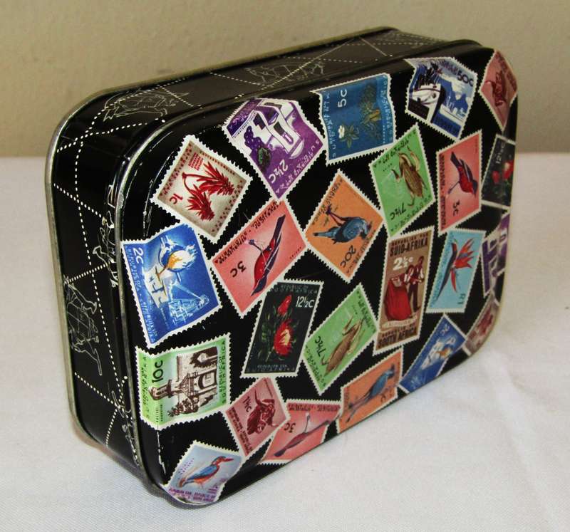 Vintage Edward Sharp South African Postage Stamps Tin  Collectible Africana