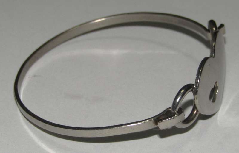 Vintage Pierced Heart Stainless Steel Bangle