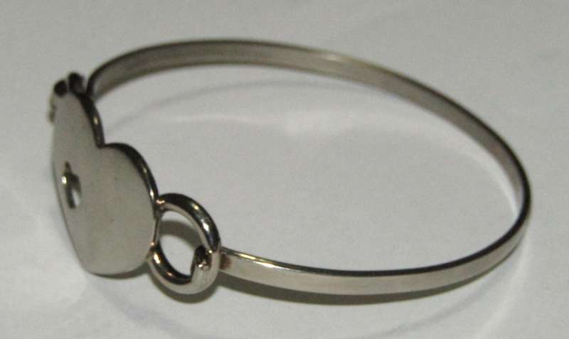 Vintage Pierced Heart Stainless Steel Bangle