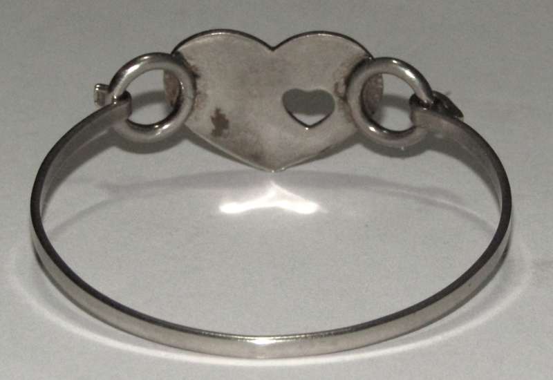 Vintage Pierced Heart Stainless Steel Bangle