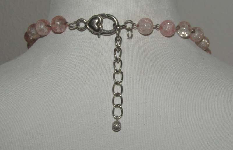 Vintage Silver-Tone and Bubblegum Pink Beaded Four-Strand Necklace