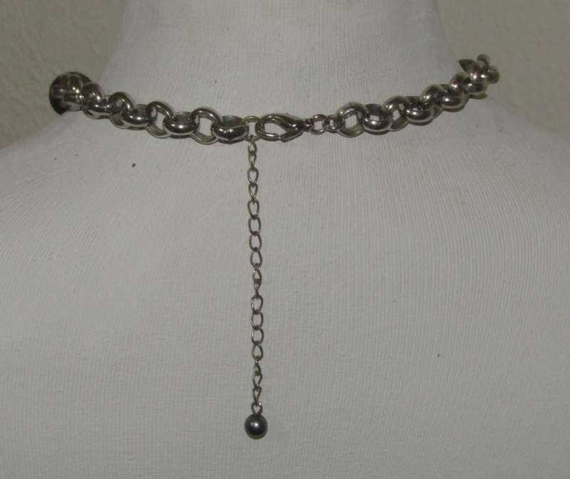 Vintage Silver-Tone and Lustrous Gray Beaded Pendant Necklace